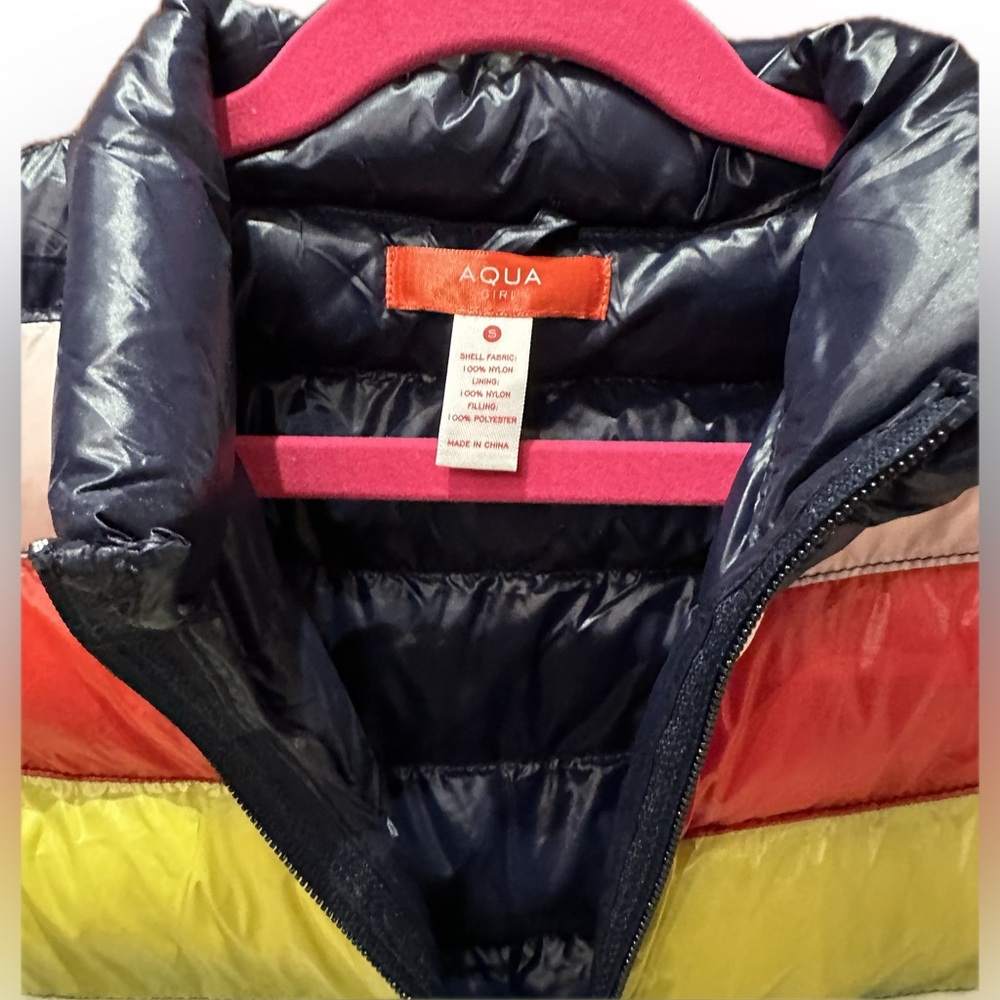 Aqua Puffy Children’s Vest- Nylon Lining/Polyester Fill -Dark Blue-Size Small